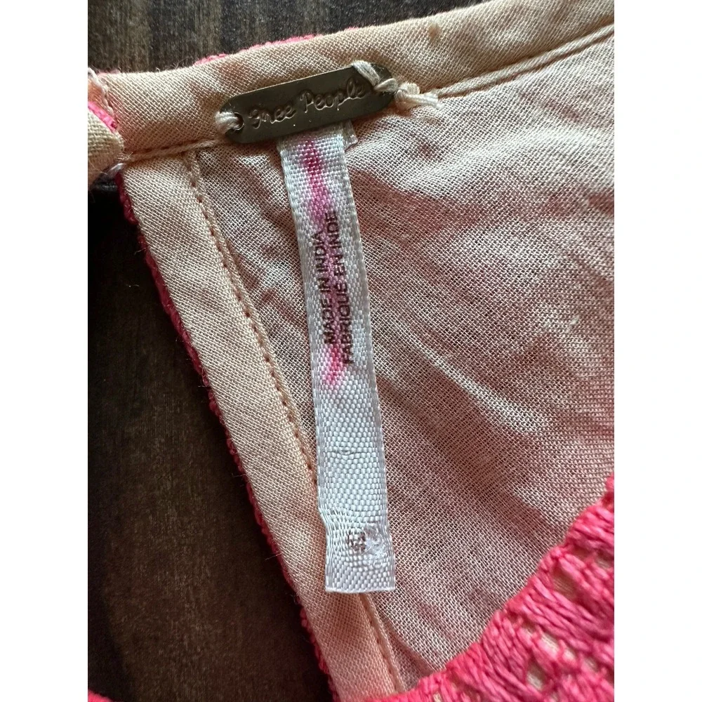 Free People Lace Rocca Dress Dusty Rose Pink Sleeveless Open Back Dress Sz Med - Picture 3 of 9